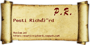 Pesti Richárd névjegykártya